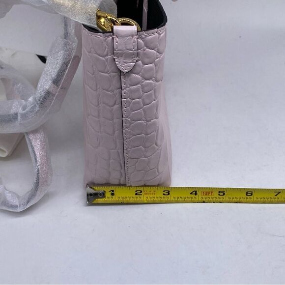 Alexander McQueen Croc Embossed Leather Mini Satchel Pink - Picture 7 of 11